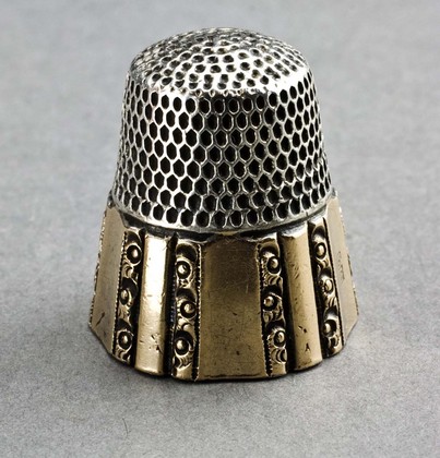Antique Sterling Silver and Gold Thimble - Stern